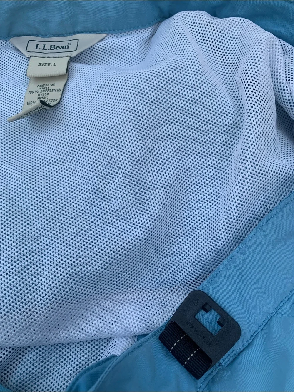 L.L. Bean Light Blue Men's Mesh-Lined Shell